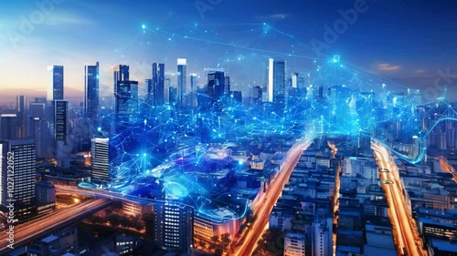 Wallpaper Mural city skyline at night Torontodigital.ca