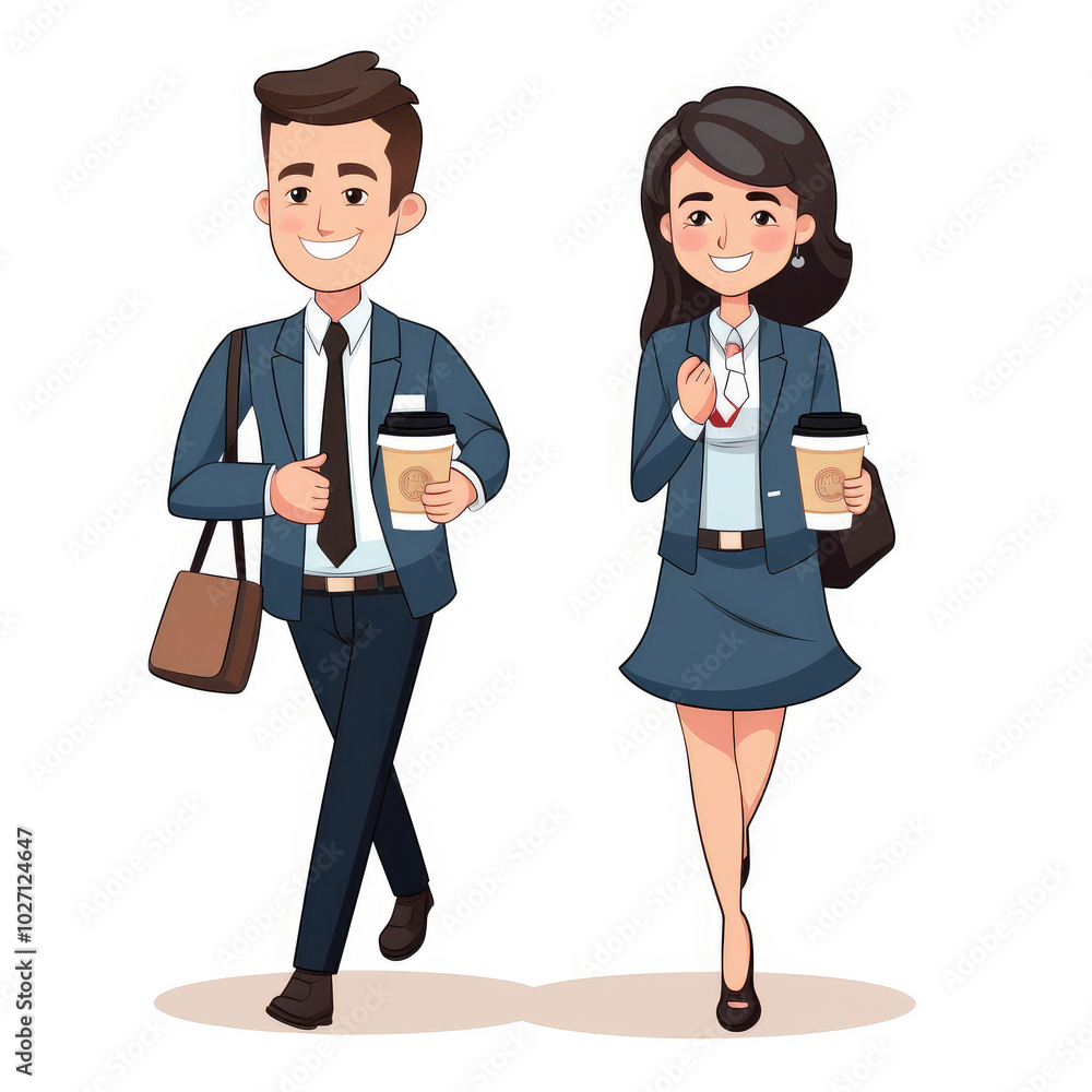 Confident Business Professionals Enjoying Coffee Break