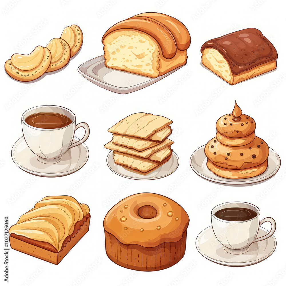 Scrumptious Assortment of Bakery Treats with Coffee Scrumptious Assortment of Bakery Treats with Coffee