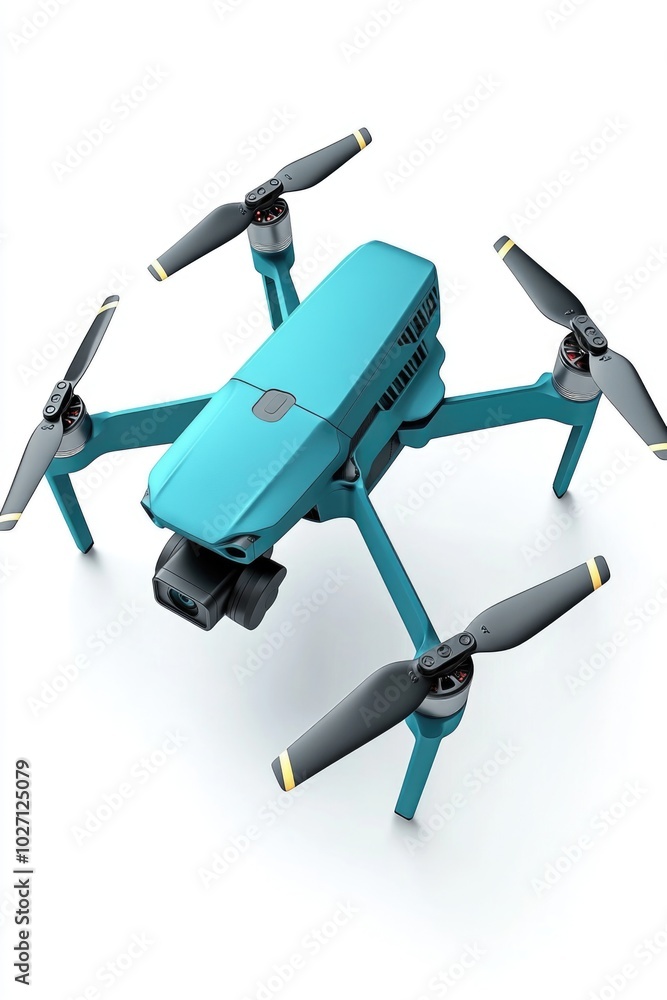 Blue Drone Propellers on White Surface Blue Drone Propellers on White Surface