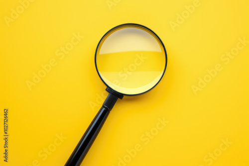 Sleek Magnifying Glass on a Vivid Yellow Background