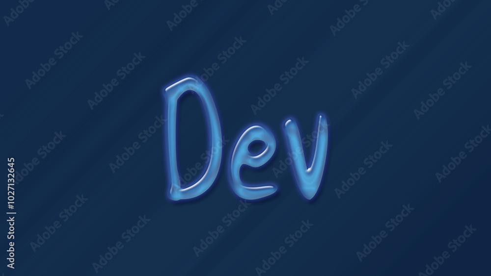 Water bubble 3D text effect of Hindi name Dev 0n blue background. Water bubble 3D text effect of Hindi name Dev 0n blue background.