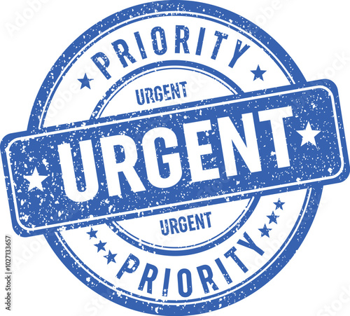 Blue grunge urgent stamp template