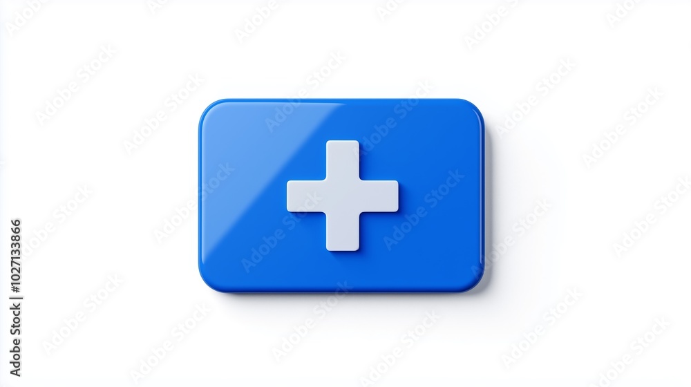Fototapeta premium Health insurance card icon, symbolizing the financial aspect of health care and patient security.