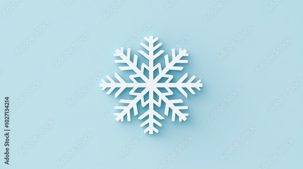 Snowflake icon on blue background, symbolizing the chilly beauty of winter holidays. Snowflake icon on blue background, symbolizing the chilly beauty of winter holidays.