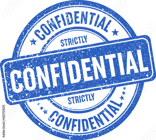 Blue grunge confidential stamp template