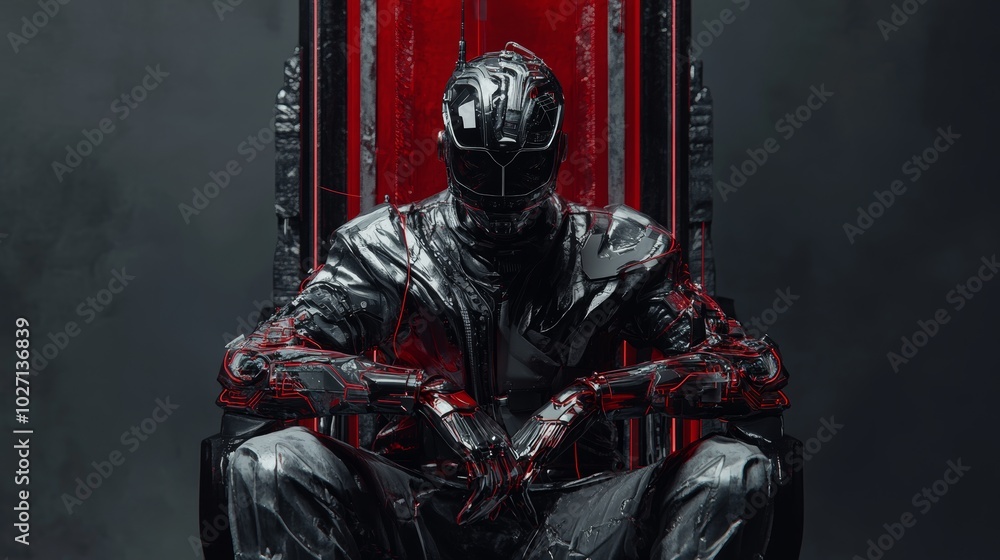 Futuristic Cybernetic Soldier Resting in High-Tech Pod with Red Accents
Futuristic Cybernetic Soldier Resting in High-Tech Pod with Red Accents