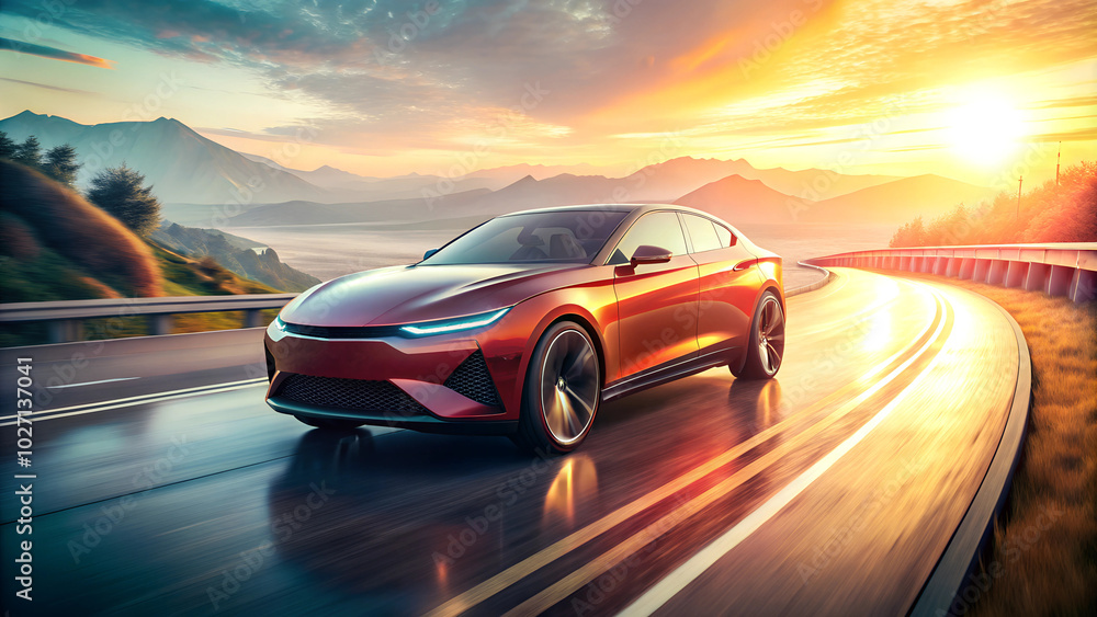 Fototapeta premium design of modern a car on the road
