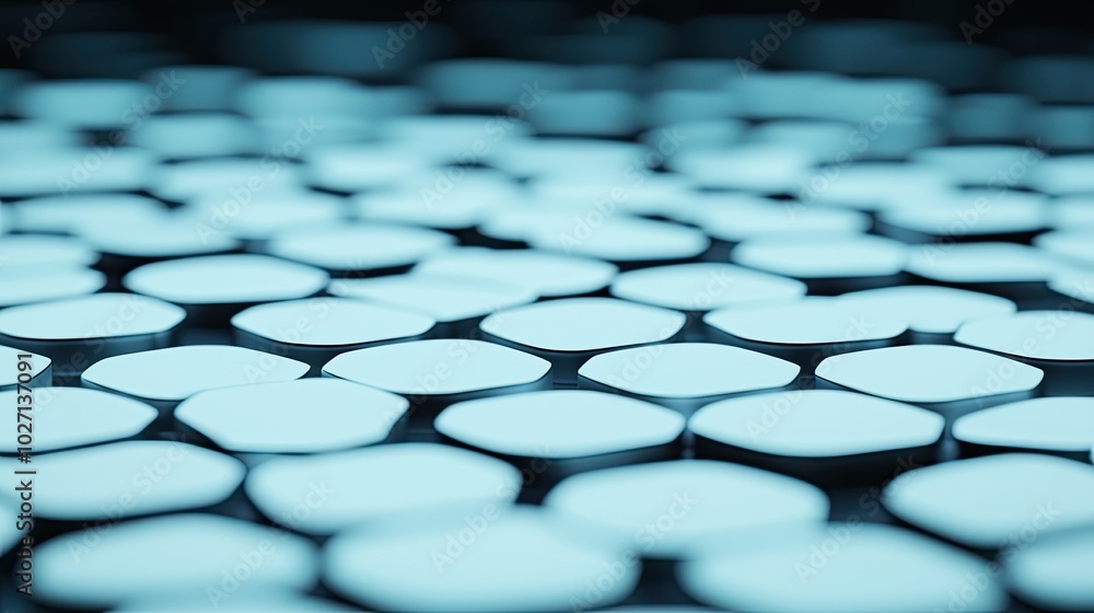Fototapeta premium A close-up view of numerous circular patterns, creating a visually striking, textured surface in soft lighting.