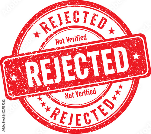 Red grunge rejected stamp template