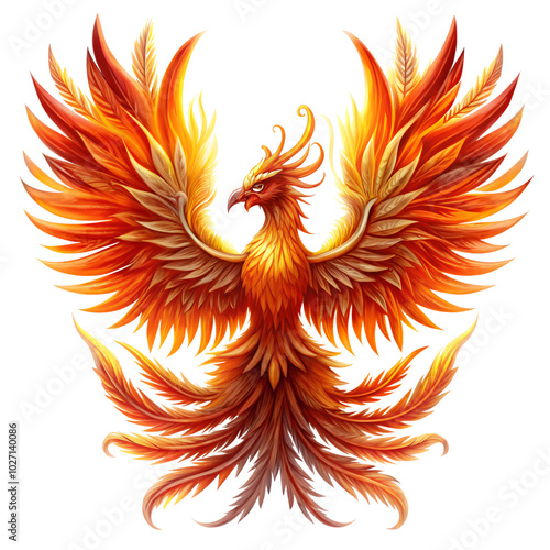 phoenix on white background