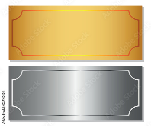 Golden and silver blank ticket. Gold and silver blank ticket