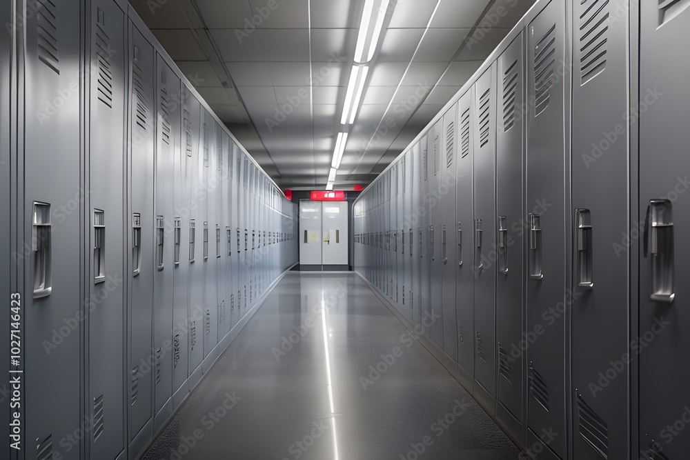 ia generated. a row of lockers ia generated. a row of lockers