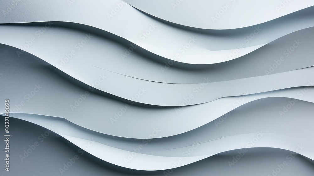 Fototapeta premium Modern Abstract White Wavy Paper Art