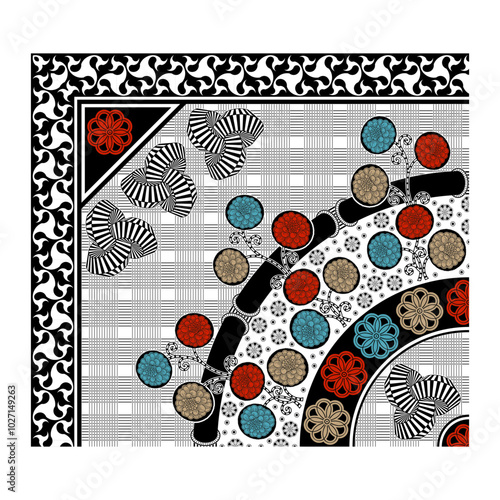 bedsheet design digital art use hand work and digital printing