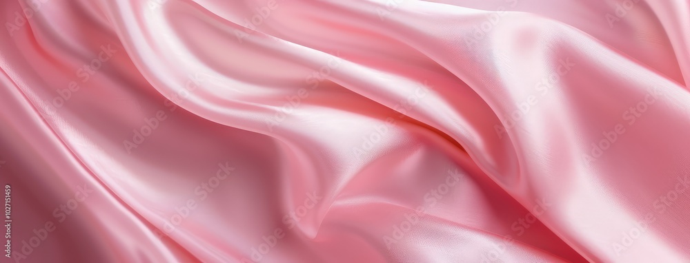 Elegant Pink Satin Fabric with Luxurious Folds Elegant Pink Satin Fabric with Luxurious Folds