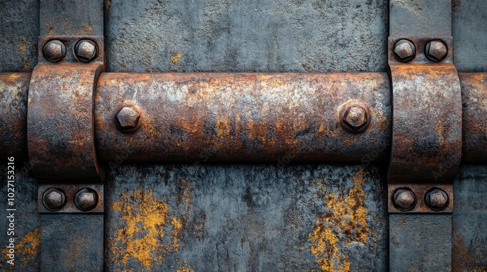Close-up of Rusted Metal Surface with Bolts Close-up of Rusted Metal Surface with Bolts