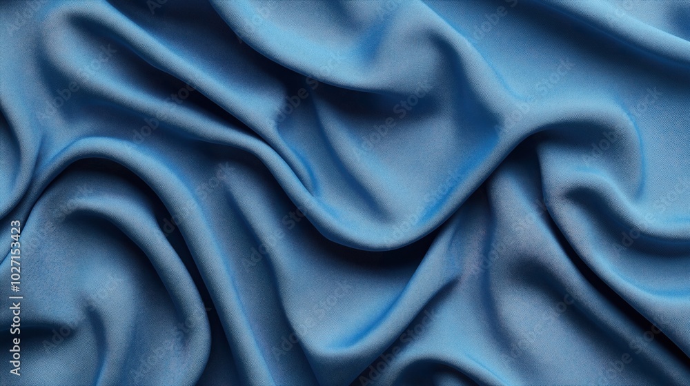 Obraz premium Closeup of soft, flowing blue silk fabric with smooth folds and texture.