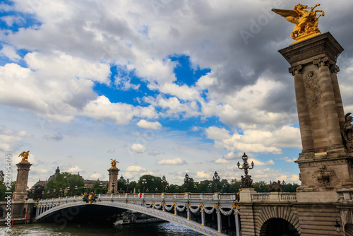 Pont Alexandre III over the Seine river in Paris, France photo