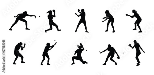 female table tennis player silhouette