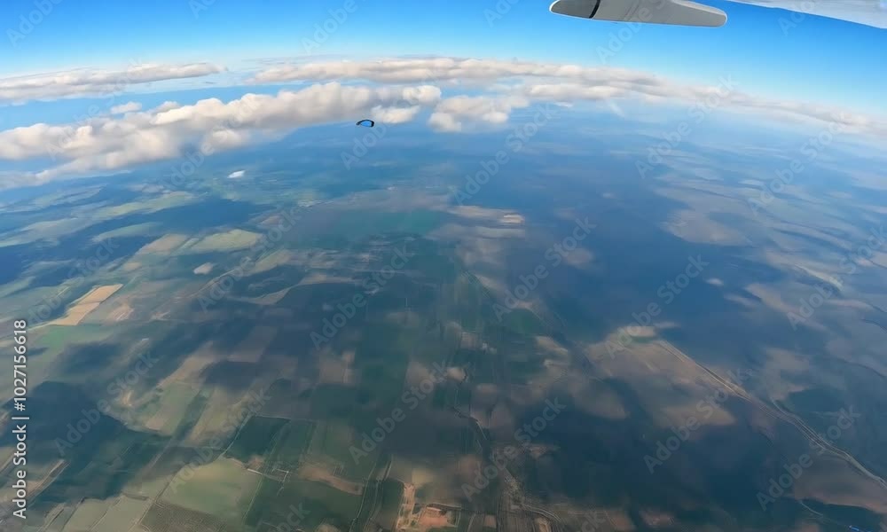 parachutist jumps out of the plane, first person view parachutist jumps out of the plane, first person view