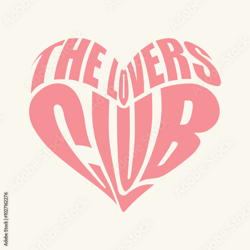 the lovers club heart pink vector