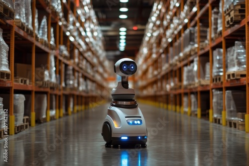 Wallpaper Mural A robot is standing in a warehouse Torontodigital.ca