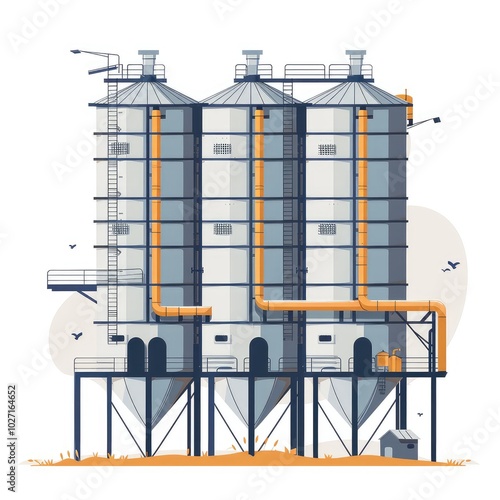 Modern Industrial Storage Silos