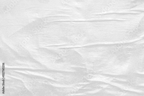 White blank crumpled and creased paper poster texture background