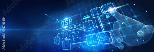 DSP - Demand Side Platform usiness, Technology, Internet and network concept. 3d illustration photo