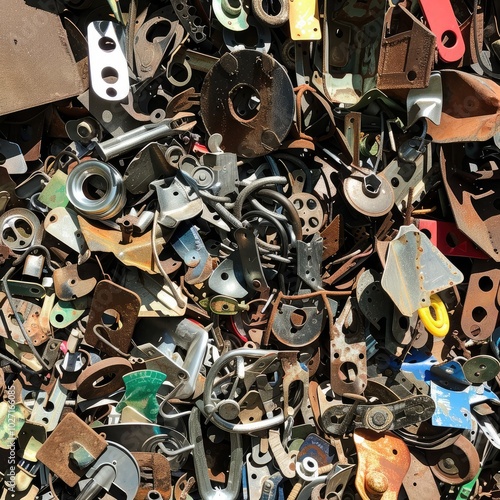 Colorful Assorted Scrap Metal Parts