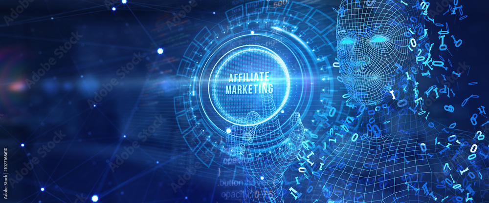 AFFILIATE MARKETING. Business, Technology, Internet and network concept. 3d illustration AFFILIATE MARKETING. Business, Technology, Internet and network concept. 3d illustration
