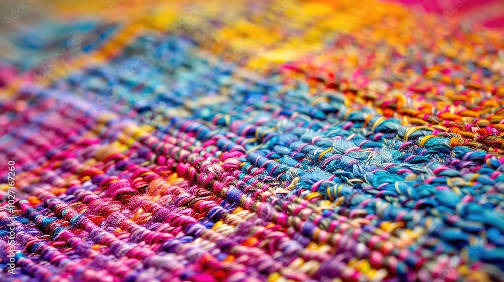 Vibrant Handwoven Multicolor Textile Fabric Vibrant Handwoven Multicolor Textile Fabric