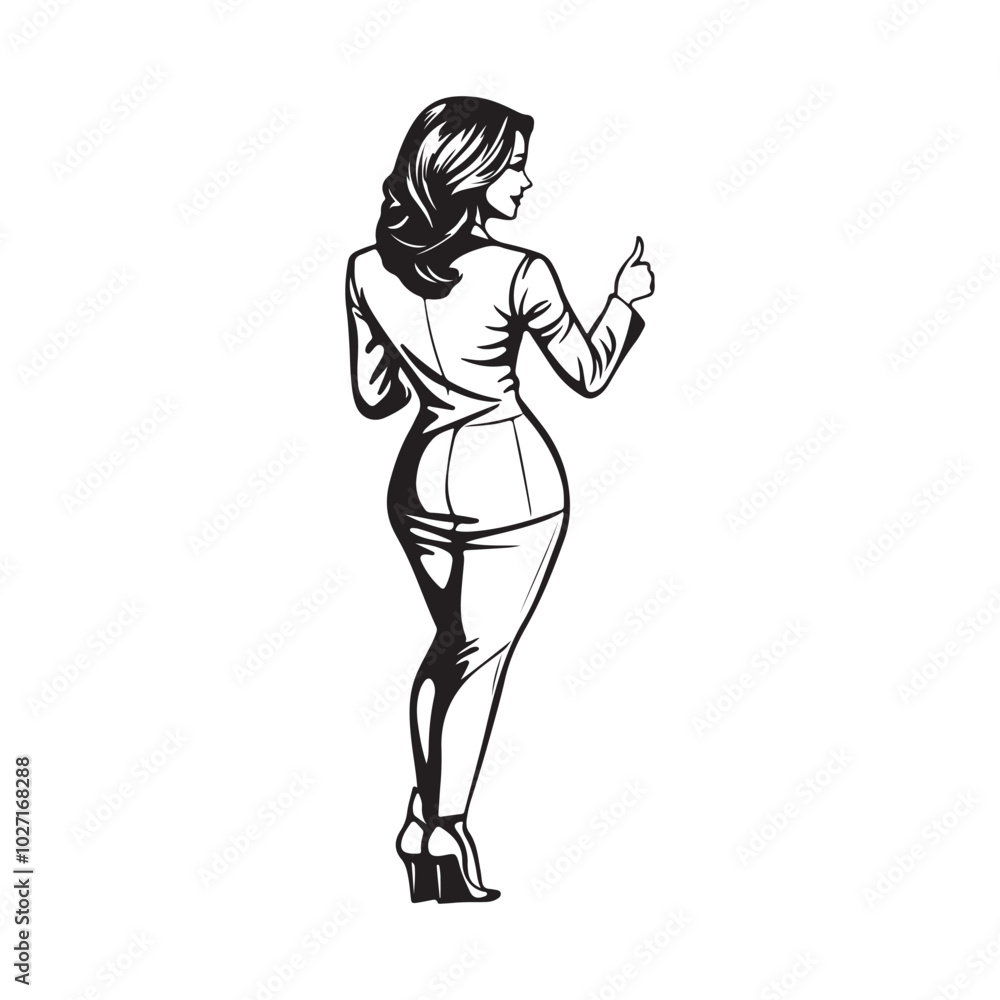 Business woman giving thumbs up stock image vector isolated on white background. Business woman giving thumbs up stock image vector isolated on white background.
