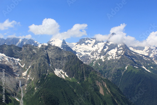 Wallpaper Mural mountain peaks of elbrus region in dombai in midsummer Torontodigital.ca