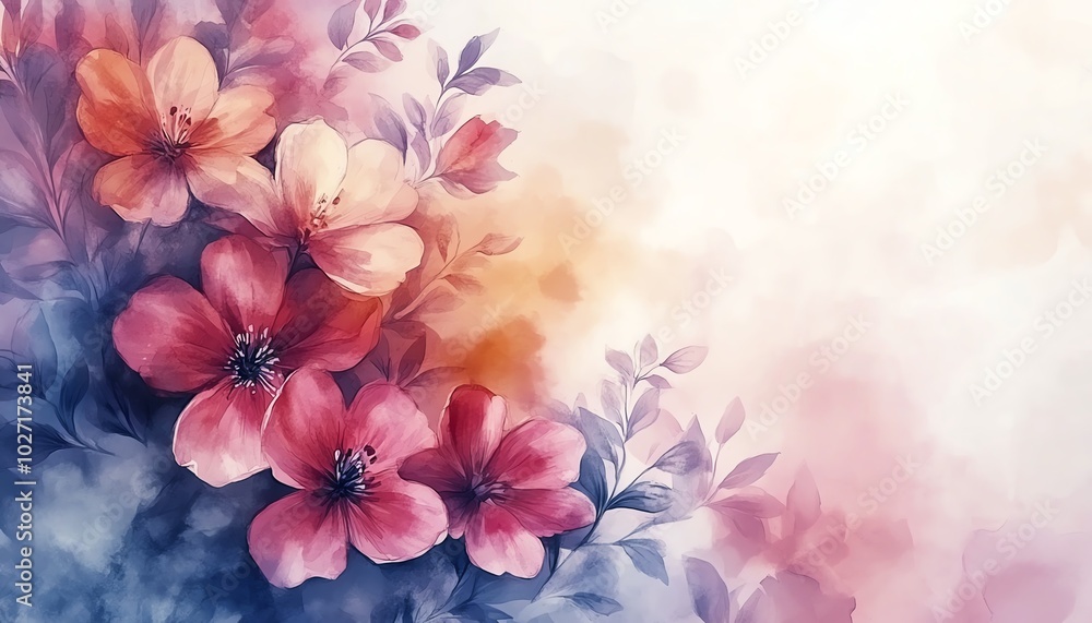 Beautifully designed watercolor flowers frame, showcasing a rich palette of colors and textures, ideal for enhancing greeting cards or personal stationery Beautifully designed watercolor flowers frame, showcasing a rich palette of colors and textures, ideal for enhancing greeting cards or personal stationery