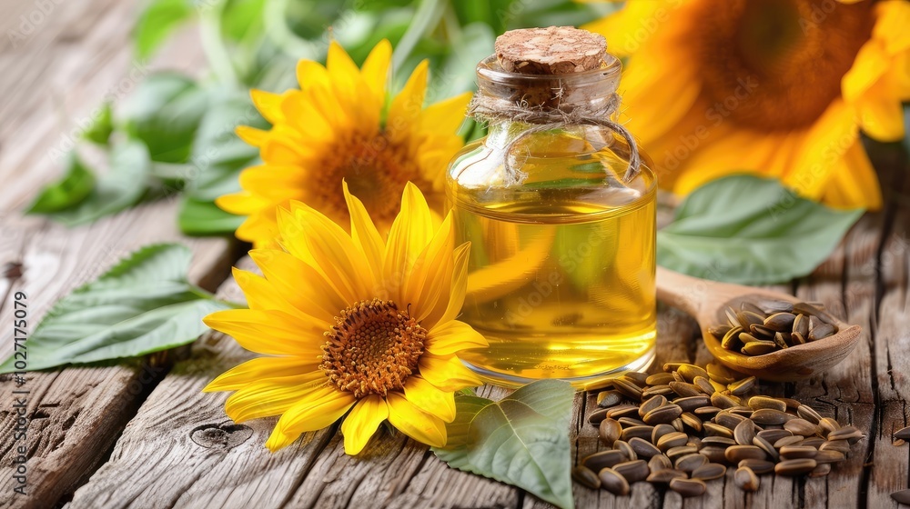 Sunflower Oil with Sunflowers and Seeds Sunflower Oil with Sunflowers and Seeds