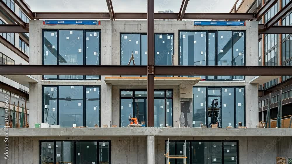 Modern urban home construction with steel beams and concrete walls
Modern urban home construction with steel beams and concrete walls