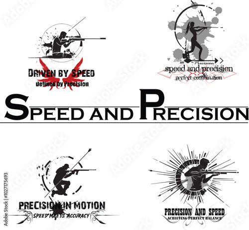 Hunting sniper rifle Speed and precision logo