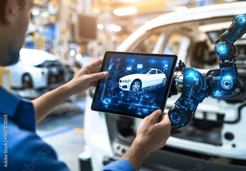 Controlling Robotic Arms with an iPad in a Factory