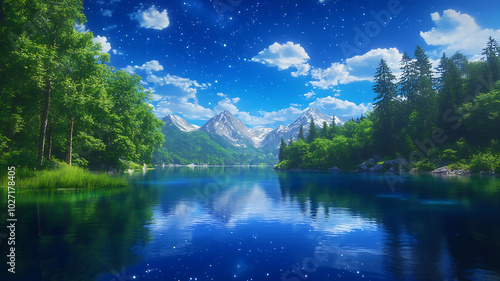 Epic view, fantasy creatures. nothing in foreground. background is space