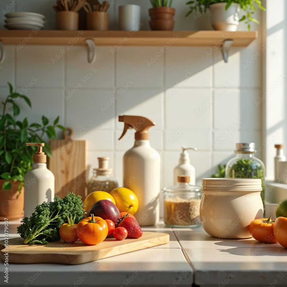 Sunny Kitchen EcoFriendly Cleaning, Fresh Produce, and Natural Light Sunny Kitchen EcoFriendly Cleaning, Fresh Produce, and Natural Light