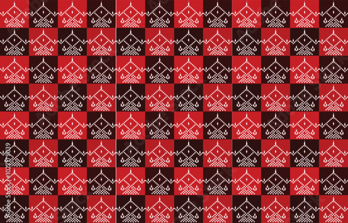 Ikat ethnic tribal ,handmade native pattern motif. Ethnic ikat abstract background art.Ikat geometric  ethnic oriental seamless pattern.Design for fabric pattern , textile ,printing and other project. photo