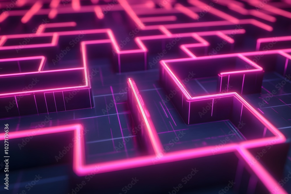 Neon Maze Abstract Neon Maze Abstract
