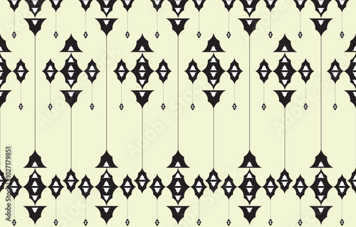 Ikat ethnic tribal ,handmade native pattern motif. Ethnic ikat abstract background art.Ikat geometric  ethnic oriental seamless pattern.Design for fabric pattern , textile ,printing and other project.