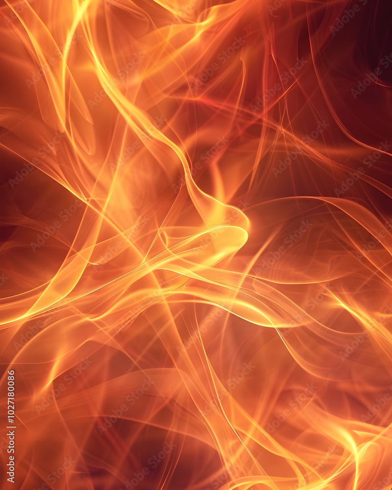 Fiery Abstract Background with Fluid Flowing Flames and Sense of Energy and Movement Fiery Abstract Background with Fluid Flowing Flames and Sense of Energy and Movement