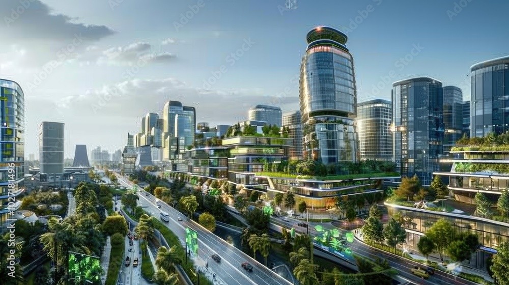 Futuristic Urban Green City Landscape Futuristic Urban Green City Landscape