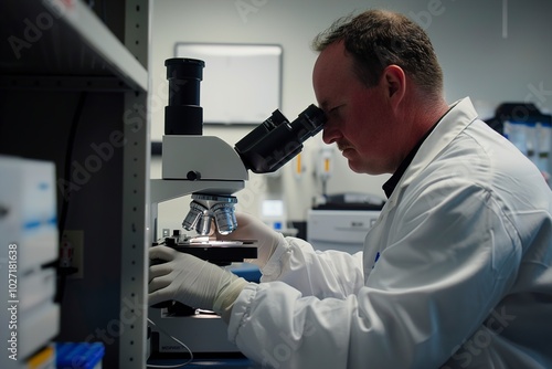 A Laboratory employee works with immaterial samples