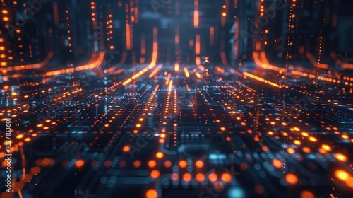 Futuristic Digital Circuit Board Visualization