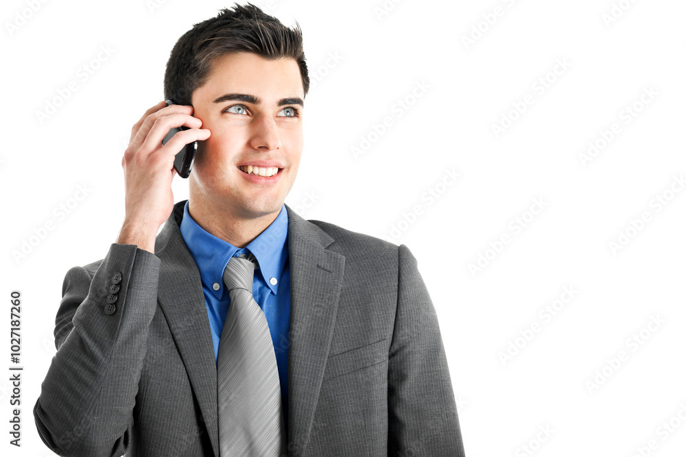 Young businessman at phone